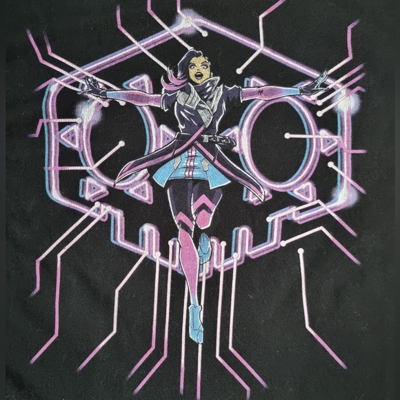 Blizzard Entertainment Overwatch Sombra Black Unisex T-Shirt - Picture 3 of 6